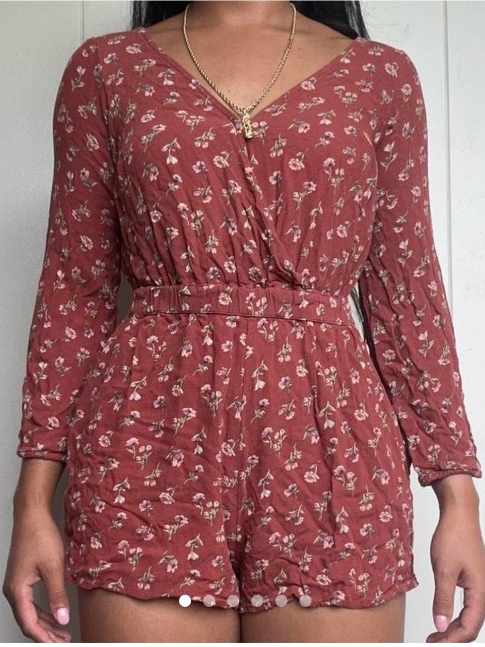 ❤️❤️American Eagle Outfitters Rose Pink Floral Wrap Romper